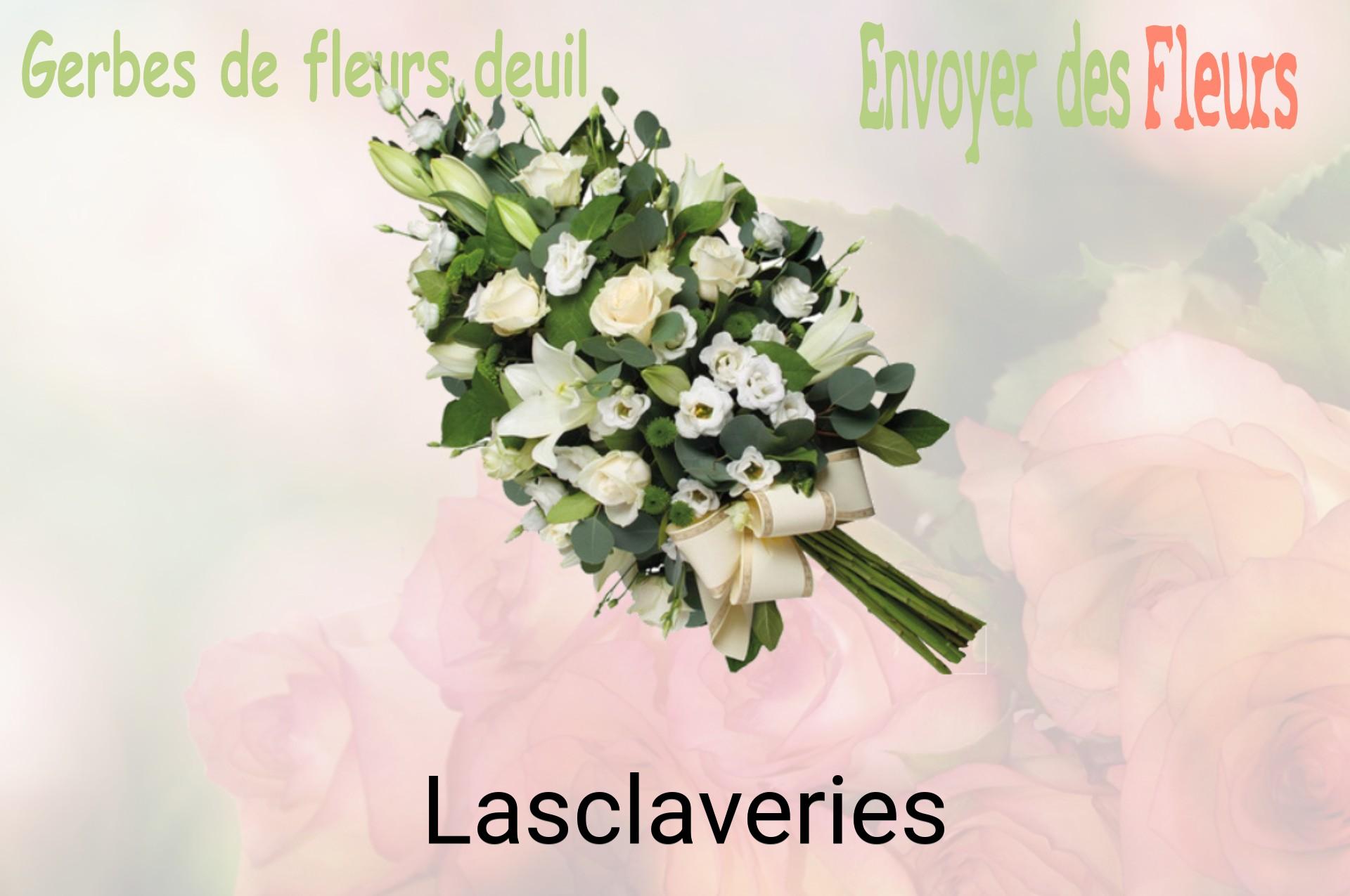 Gerbe de fleurs de deuil livrée à Lasclaveries